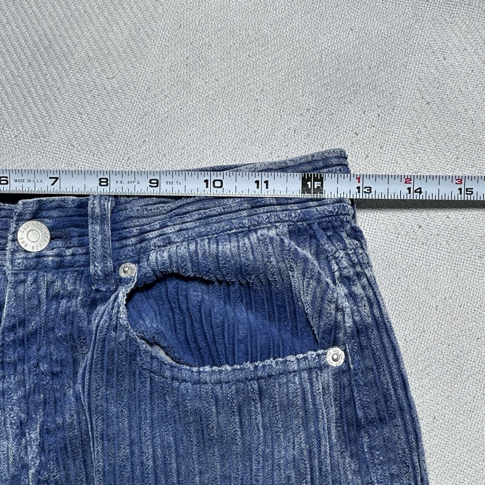 BDG High Rise Baggy Pants Womens 27 Blue Thick Corduroy Y2K Streetwear - Picture 9 of 14